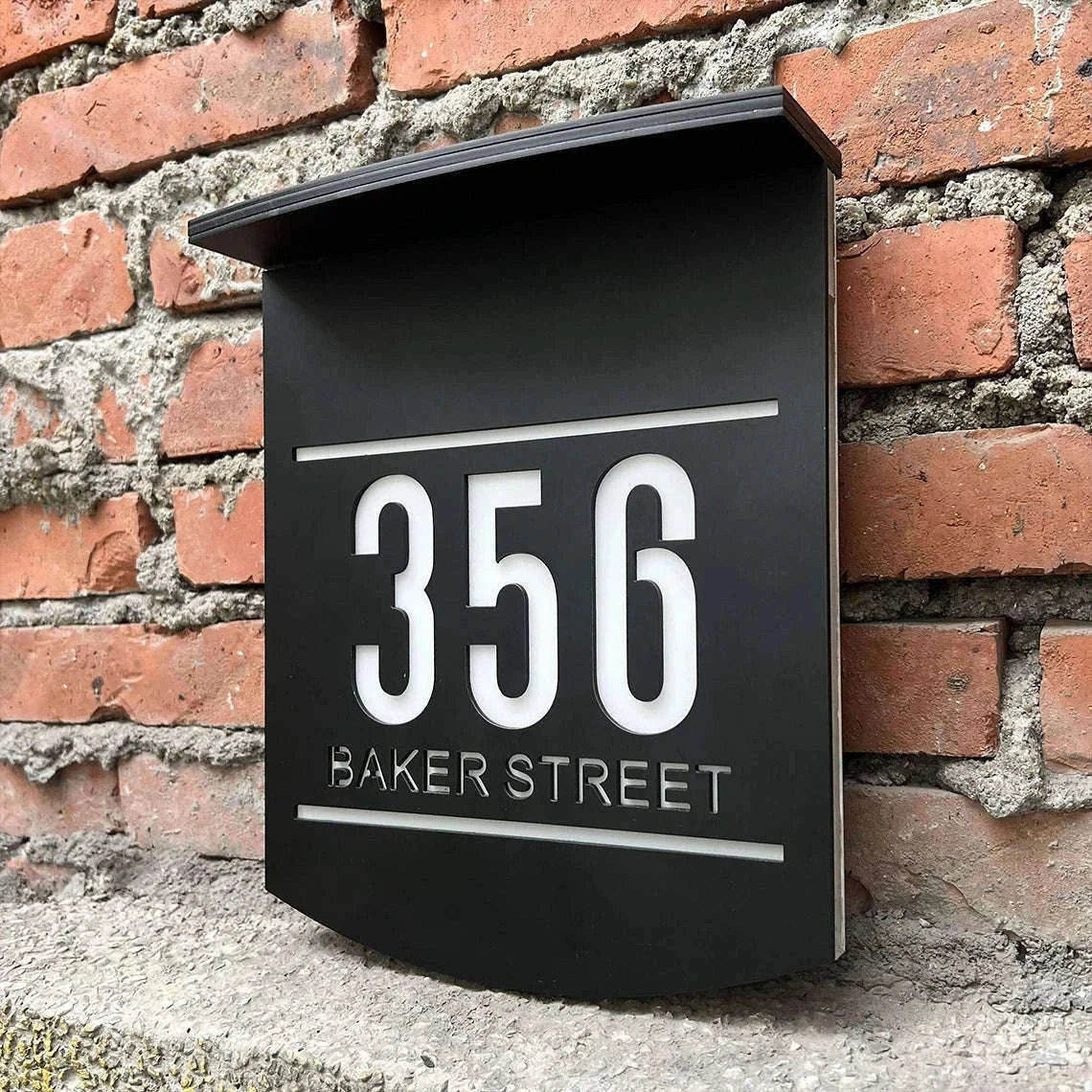 Customized Solar House Sign with LED Acrylic Address Numbers-19x23cm(7.5x9.1in)
