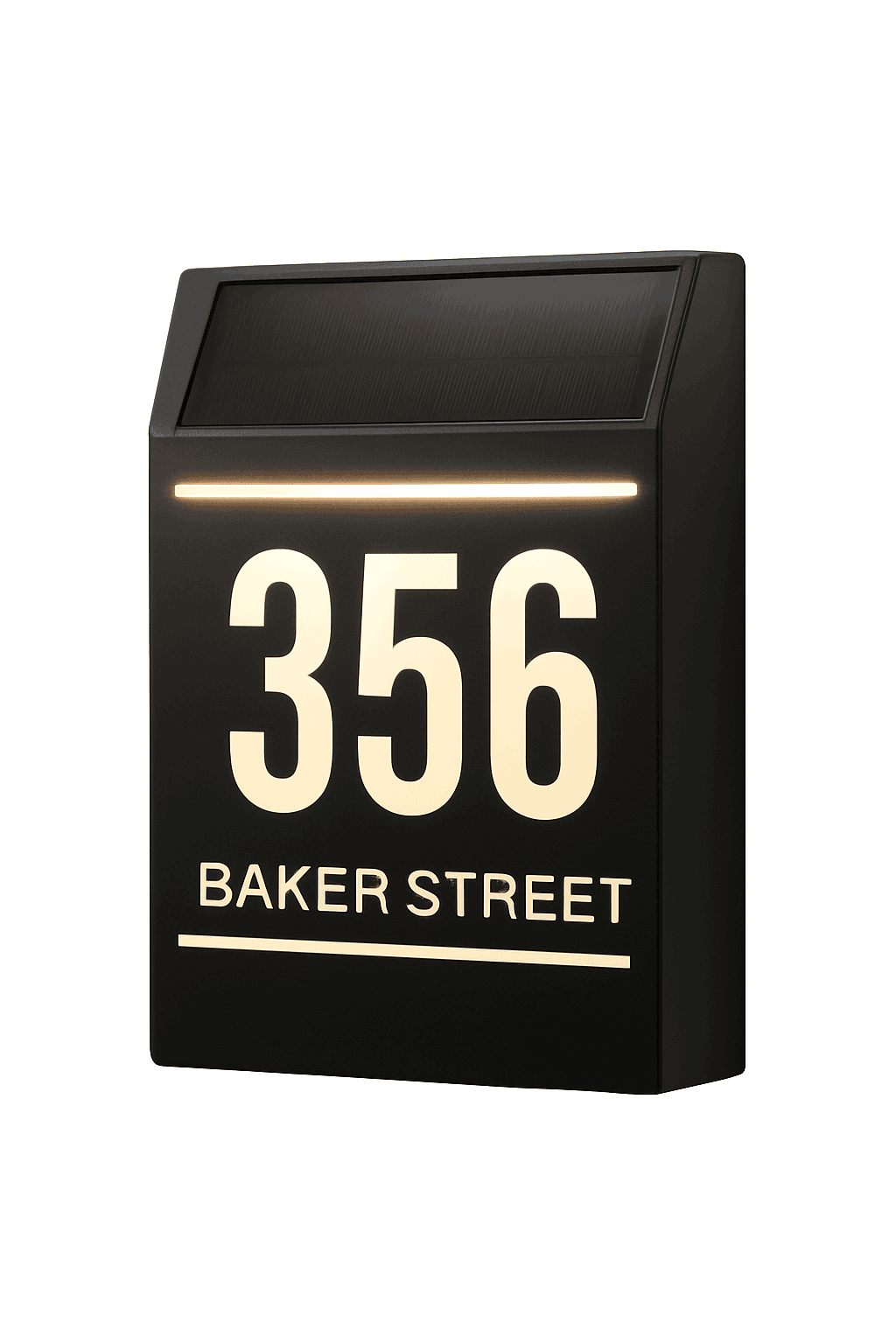 Customized Solar House Sign with LED Acrylic Address Numbers-19x23cm(7.5x9.1in)