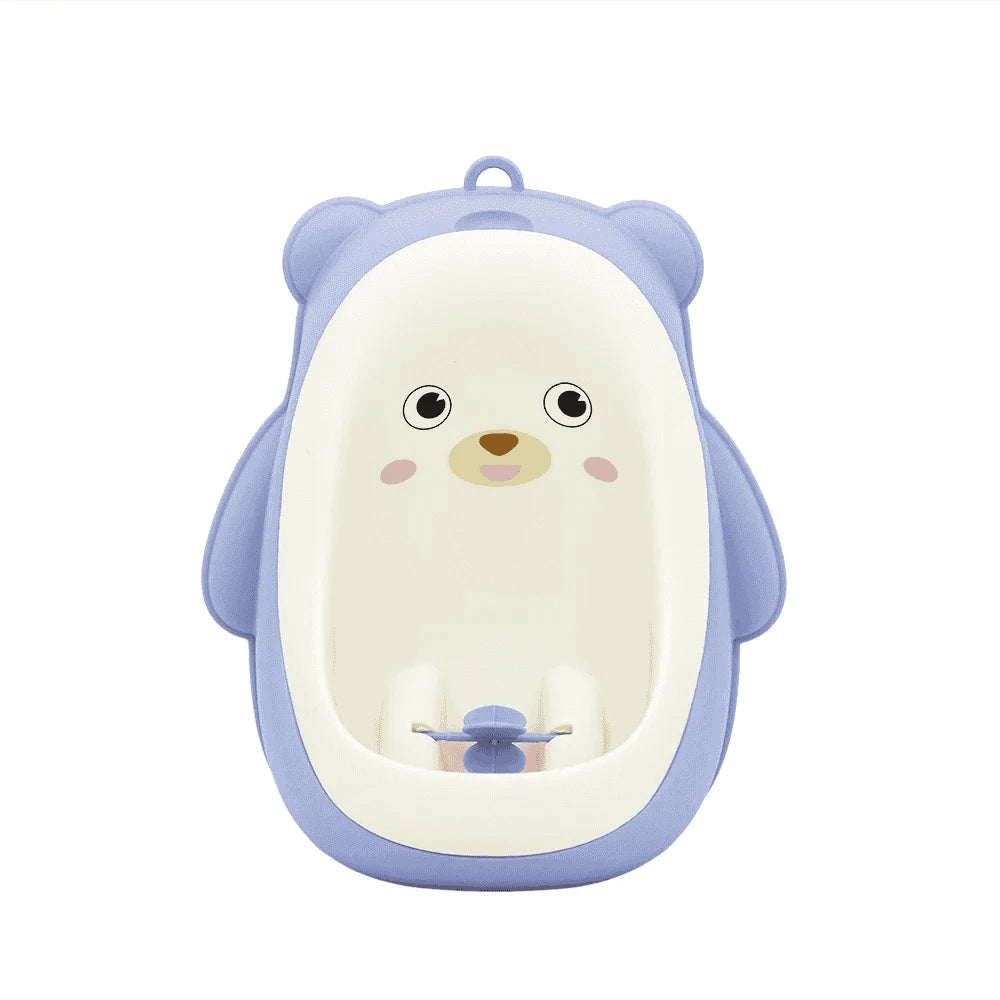Cute Bear Kids Urinal with Spinner & Detachable Tank for Boys-YELLOW