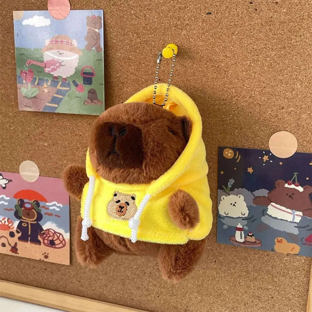 Cute Capybara Plush Toy Hoodie with Wings-Blue-Hoodie C