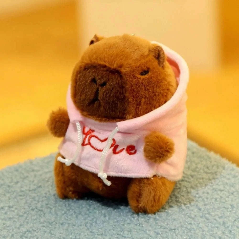 Cute Capybara Plush Toy Hoodie with Wings-Blue-Hoodie C