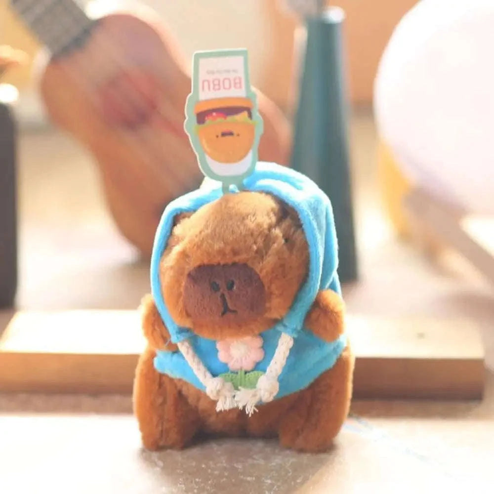 Cute Capybara Plush Toy Hoodie with Wings-Blue-Hoodie C