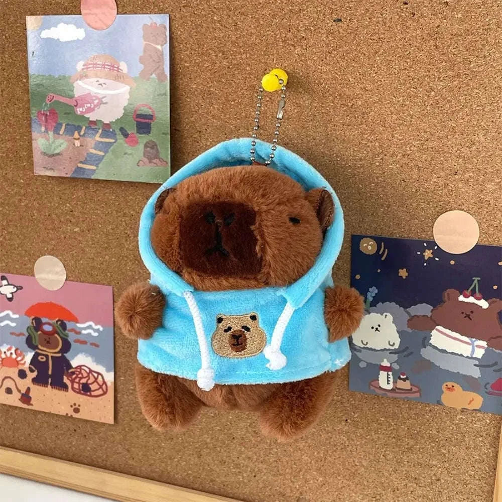 Cute Capybara Plush Toy Hoodie with Wings-Blue-Hoodie C