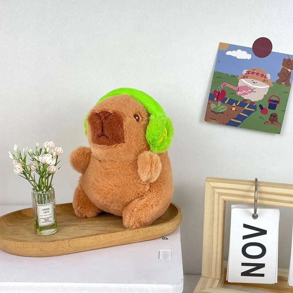Cute Capybara Plush Toy Hoodie with Wings-Blue-Hoodie C