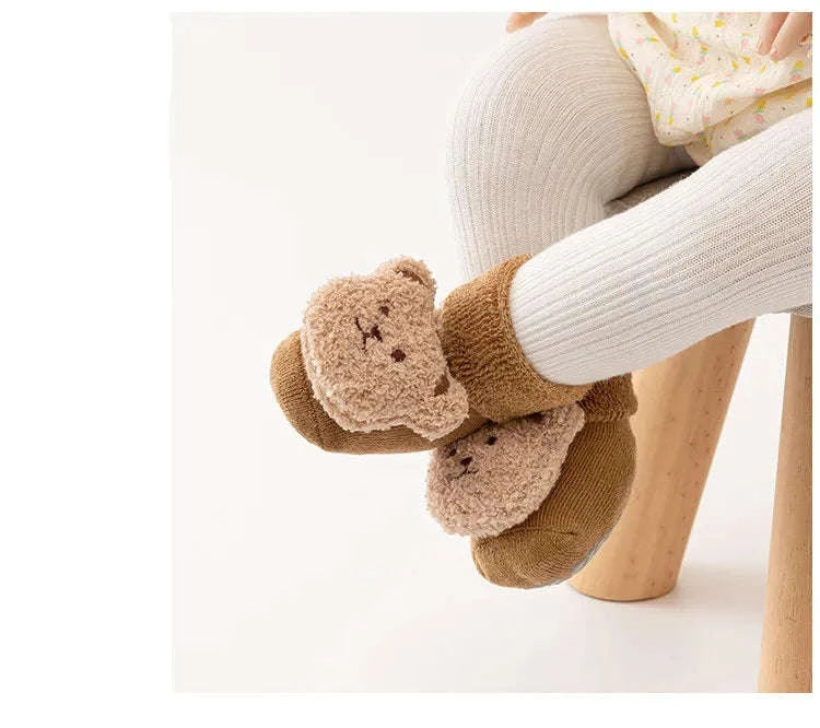 Cute Cartoon Bear Baby Socks-Khaki / 0-1Years(S)