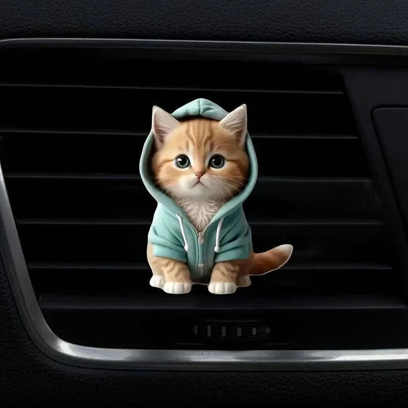 Cute Cat Car Aromatherapy Vent Clip-blue