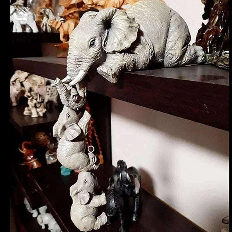Cute Elephant Figurines Set for Warm, Charming Home Decor-Default Title