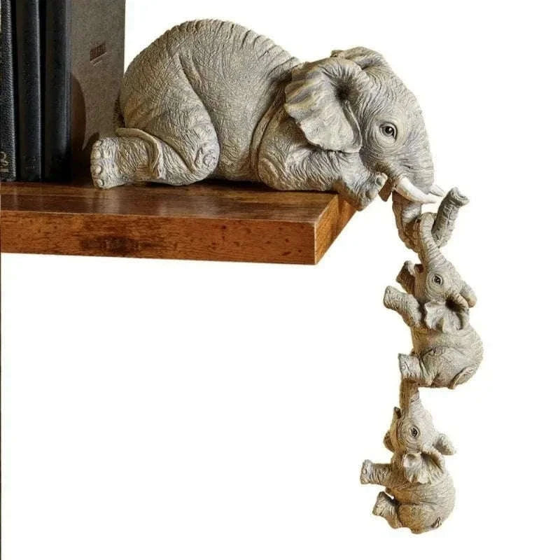 Cute Elephant Figurines Set for Warm, Charming Home Decor-Default Title