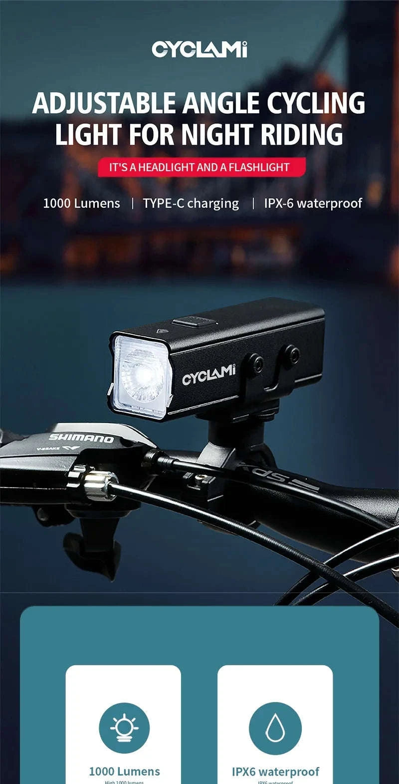 CYCLAMI 1000LM Rechargeable Bike Light-BR1000 S2 Taillight