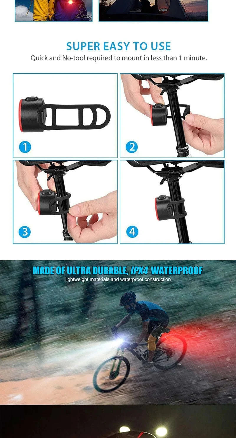 CYCLAMI 1000LM Rechargeable Bike Light-BR1000 S2 Taillight