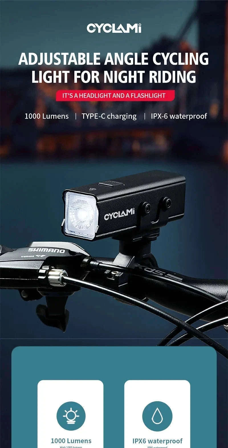 CYCLAMI 1000LM Rechargeable Bike Light for Safer Night Rides-BR1000 S2 Taillight