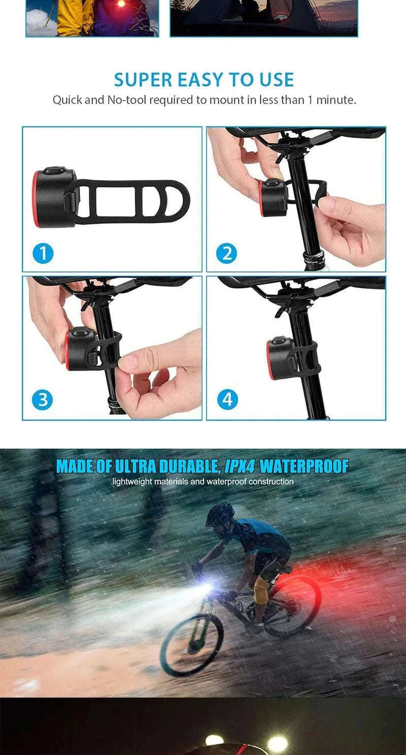 CYCLAMI 1000LM Rechargeable Bike Light for Safer Night Rides-BR1000 S2 Taillight