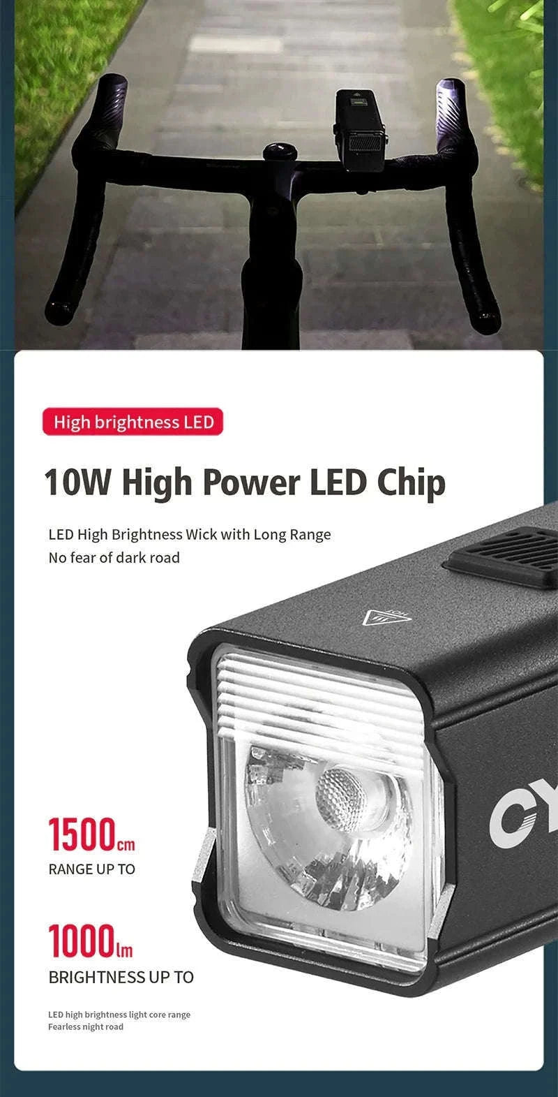 CYCLAMI 1000LM Rechargeable Bike Light for Safer Night Rides-BR1000 S2 Taillight