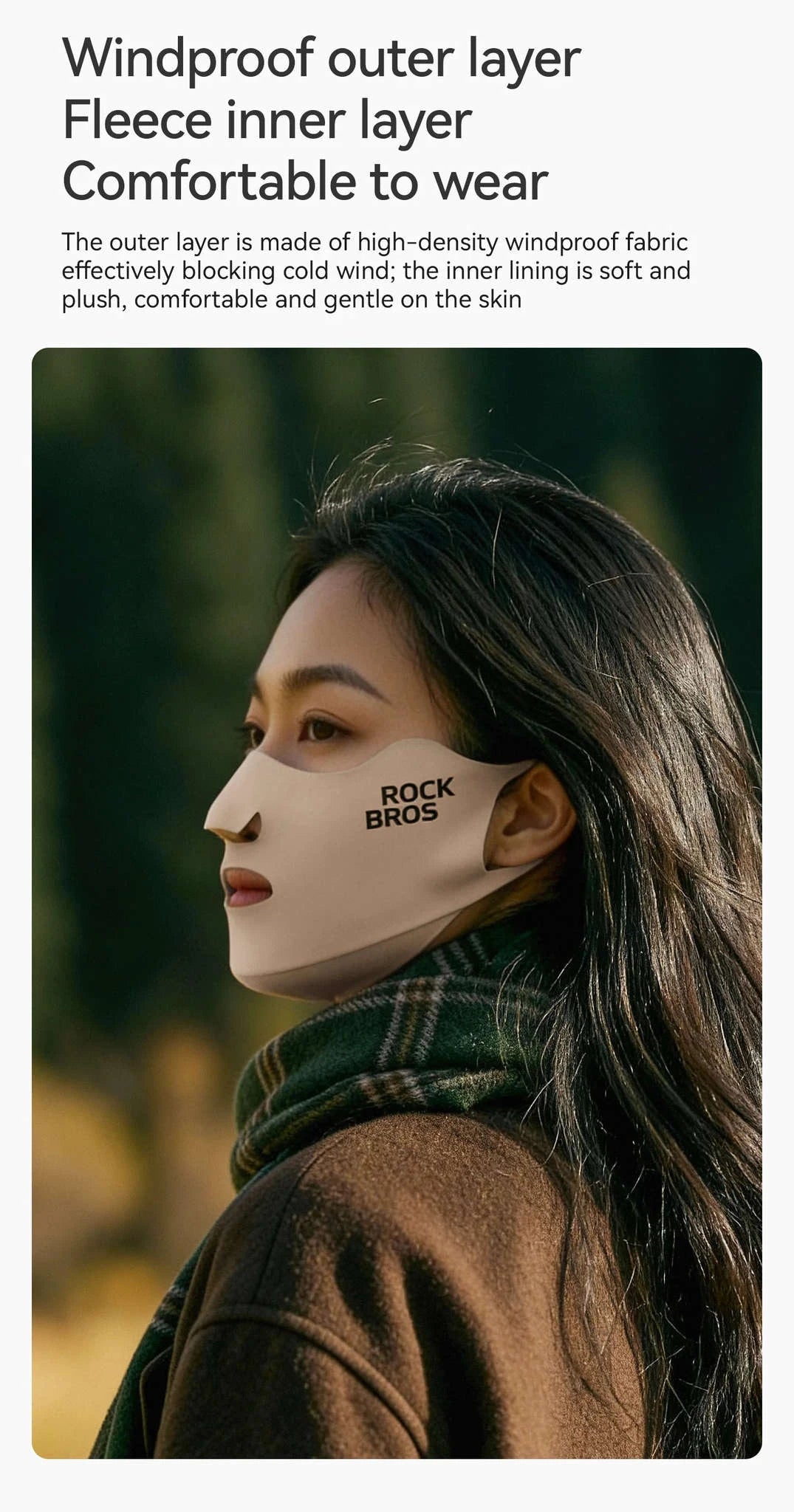 Cycling Face Mask with Fleece Inner Layer-1PCS KZ019-1