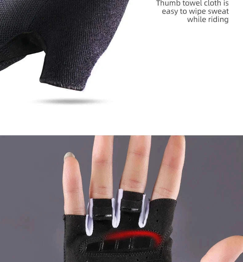 Cycling Gloves Shockproof Foam Padded Half Finger Anti-Slip Grip-S107 / S