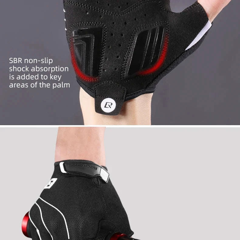 Cycling Gloves Shockproof Foam Padded Half Finger Anti-Slip Grip-S107 / S