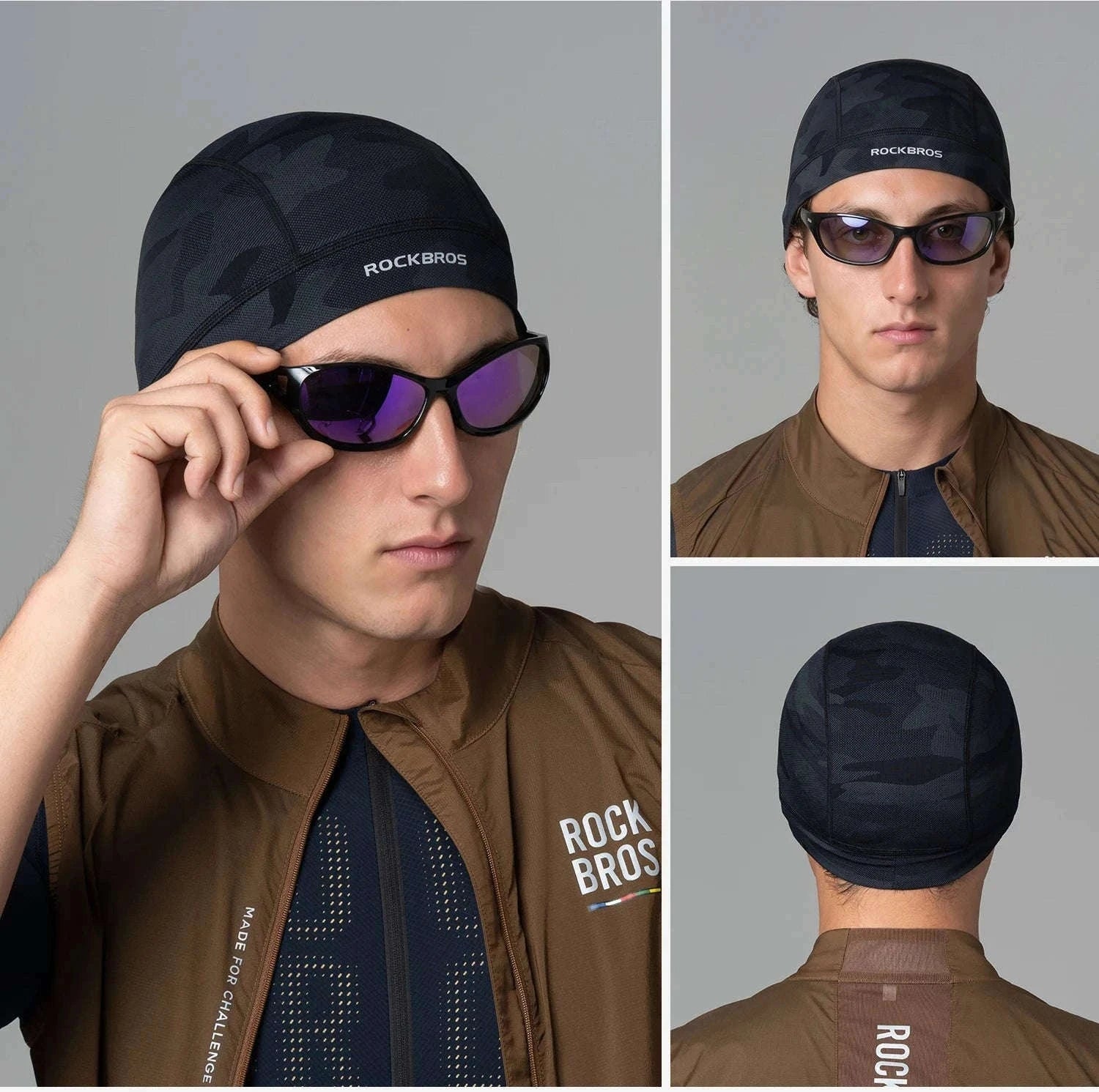 Cycling Head Cover Inner Cap for Helmet Comfort-LF260132-BK 1pcs