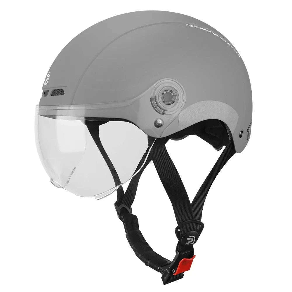 Cycling Helmet with Goggles and Ear Protection-V08-Khaki-Gray / 55-62CM