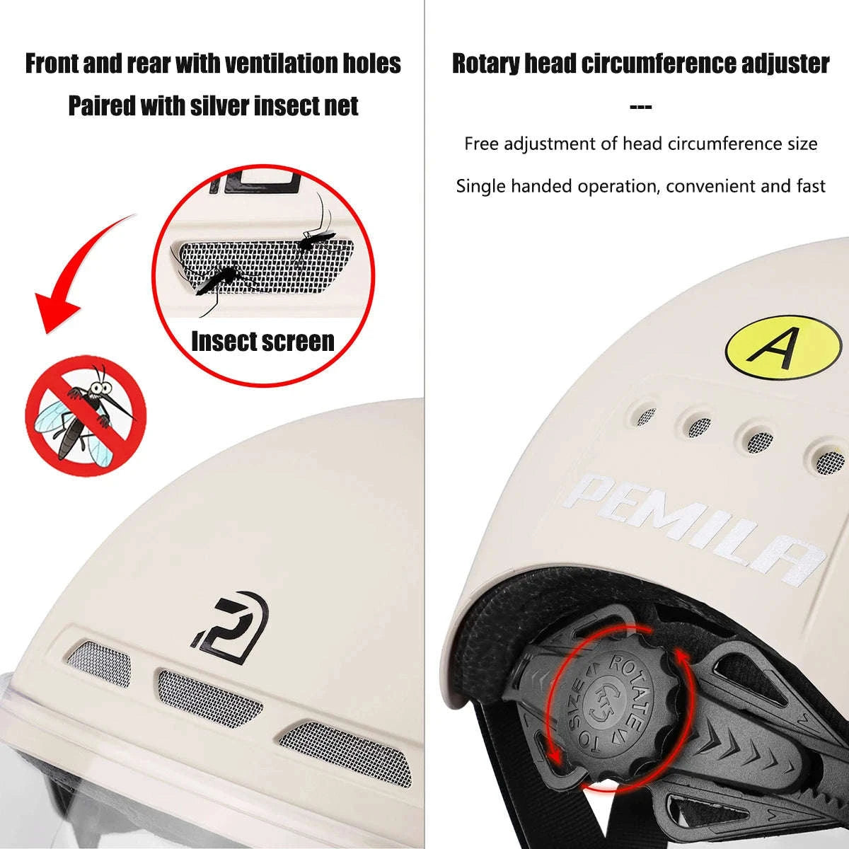 Cycling Helmet with Goggles & Ear Protection-V08-Khaki-Gray / 55-62CM