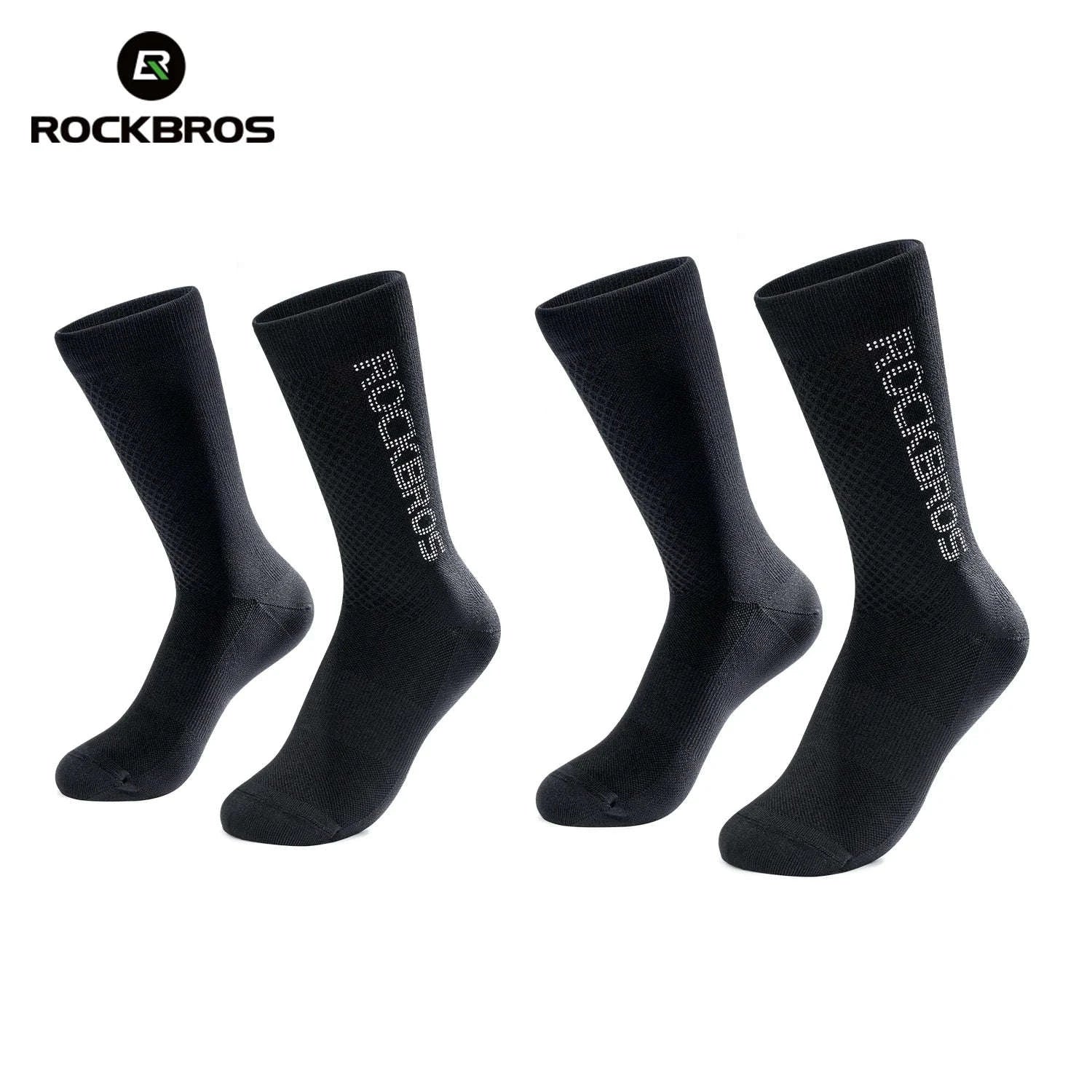 Cycling Socks Breathable Antibacterial Reflective 2 Pairs-490067bk / S(EUR 35-38)
