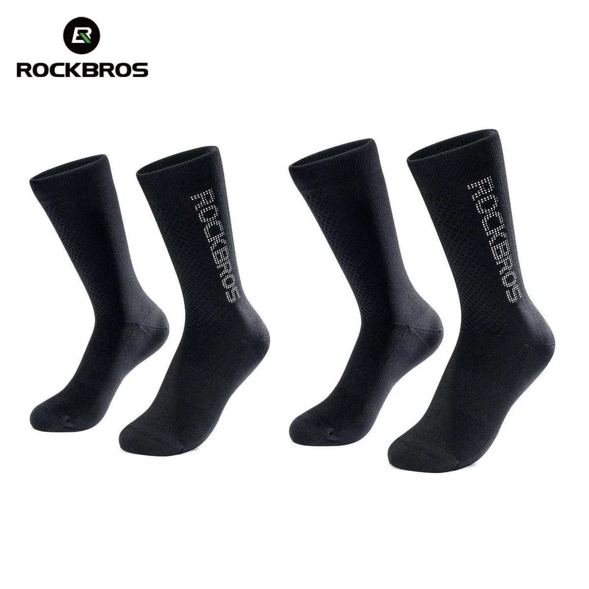 Cycling Socks Breathable Antibacterial Reflective 2 Pairs-490067bk / S(EUR 35-38)