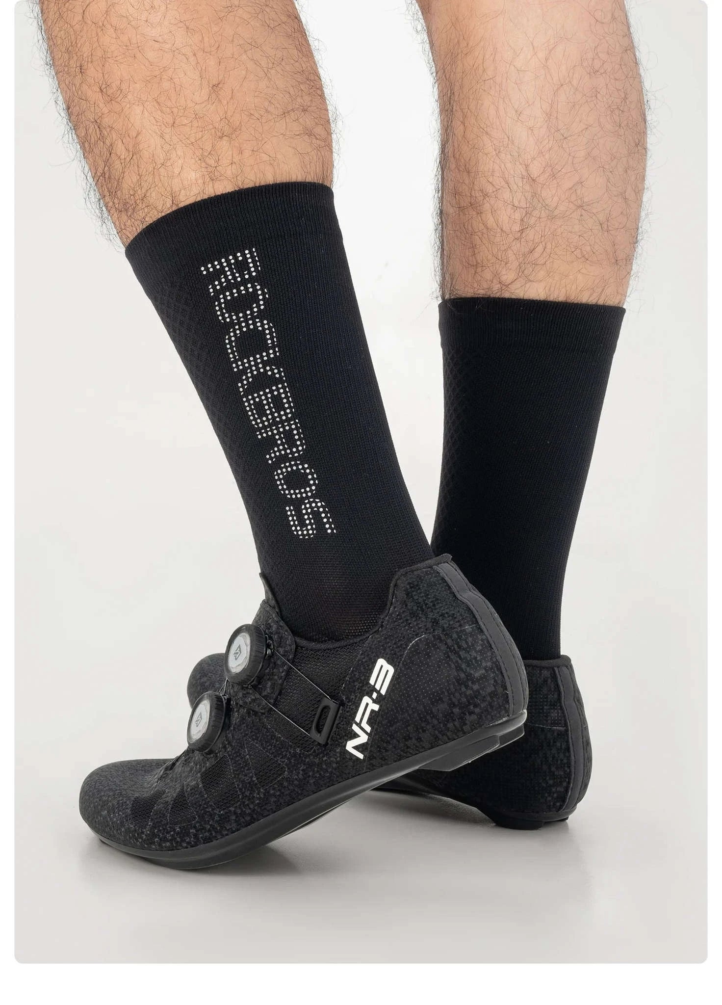 Cycling Socks Breathable Antibacterial Reflective 2 Pairs-490067bk / S(EUR 35-38)