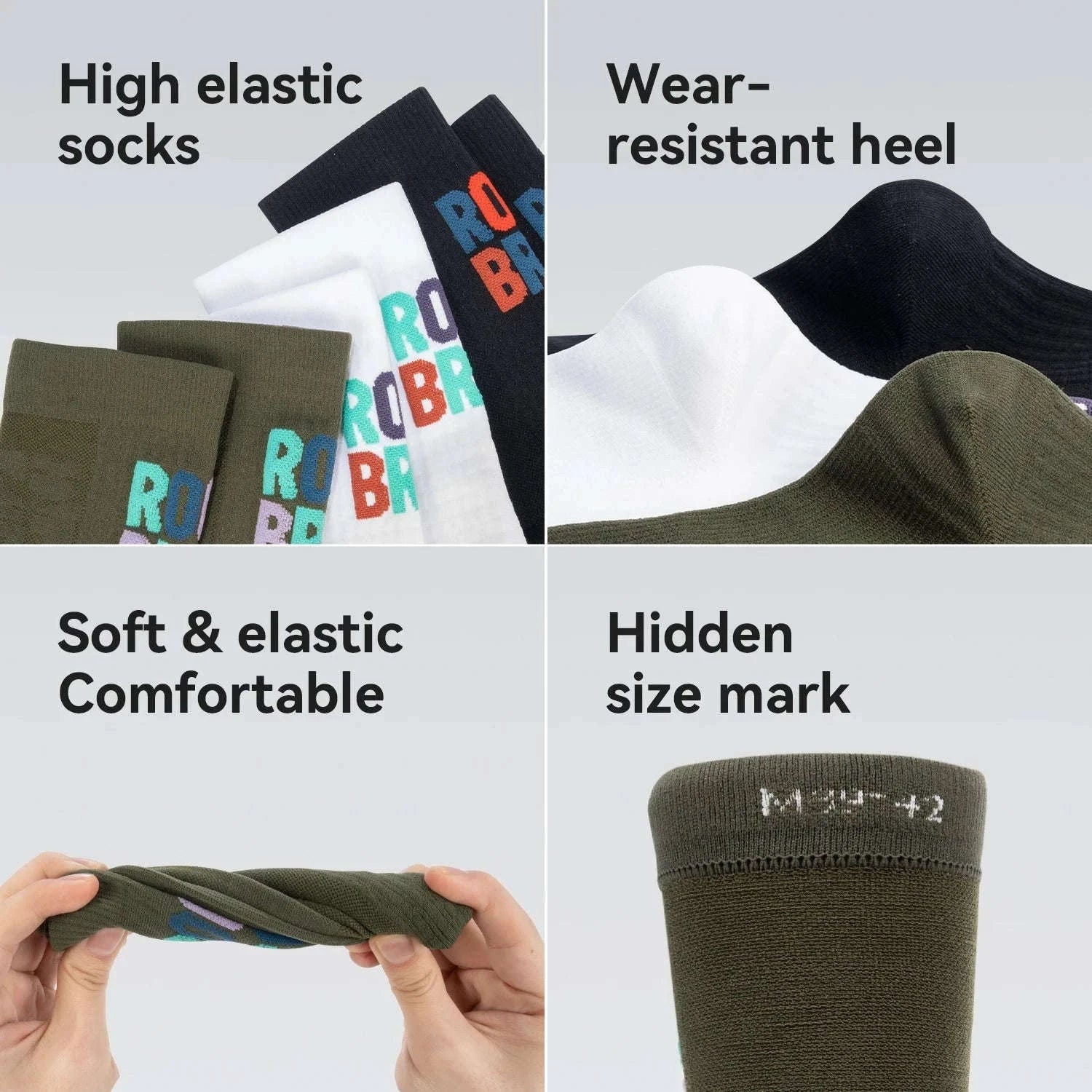 Cycling Socks Knee-High Breathable Stretch Sport Socks-2pairs 490068 / S(EUR 35-38)