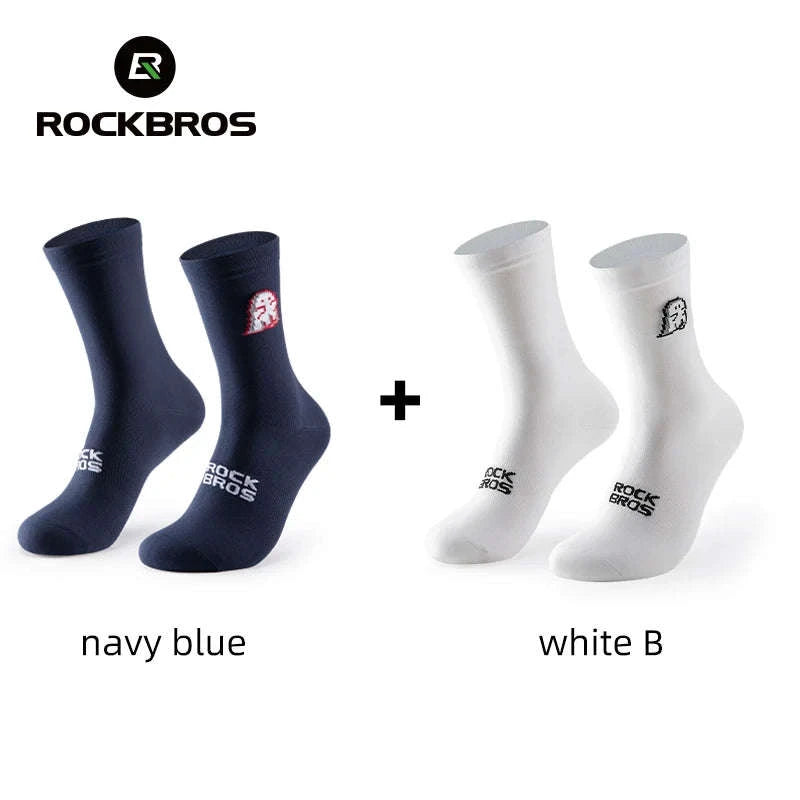 Cycling Socks Nylon Elastane Moisture-Absorbing Sport Socks-2pairs 490009-ad / M(EUR 39-42)