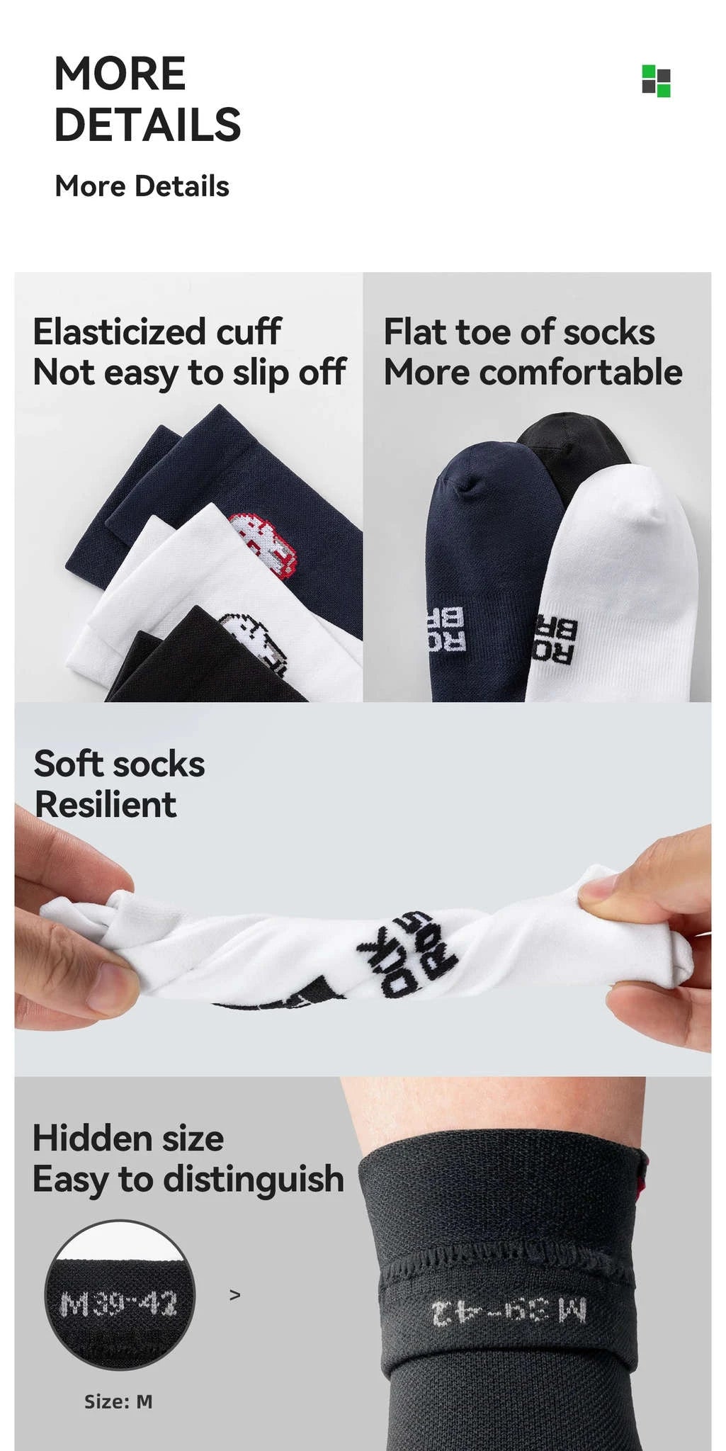 Cycling Socks Nylon Elastane Moisture-Absorbing Sport Socks-2pairs 490009-ad / M(EUR 39-42)