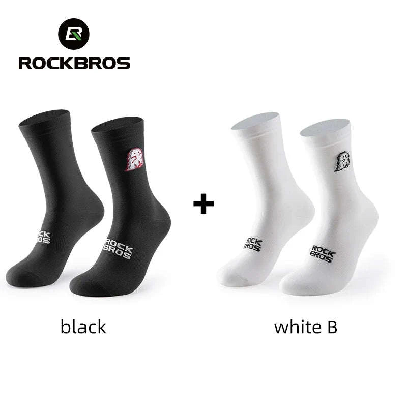 Cycling Socks Nylon Elastane Moisture-Absorbing Sport Socks-2pairs 490009-ad / M(EUR 39-42)