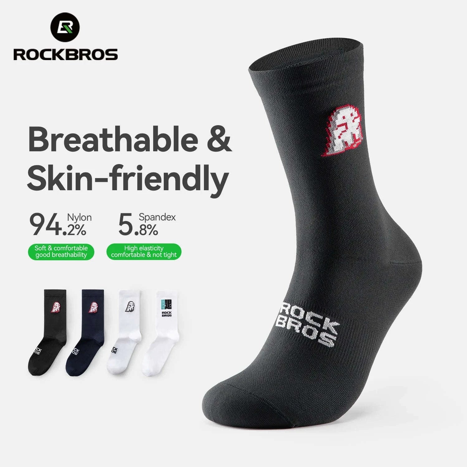 Cycling Socks Nylon Elastane Moisture-Absorbing Sport Socks-2pairs 490009-ad / M(EUR 39-42)