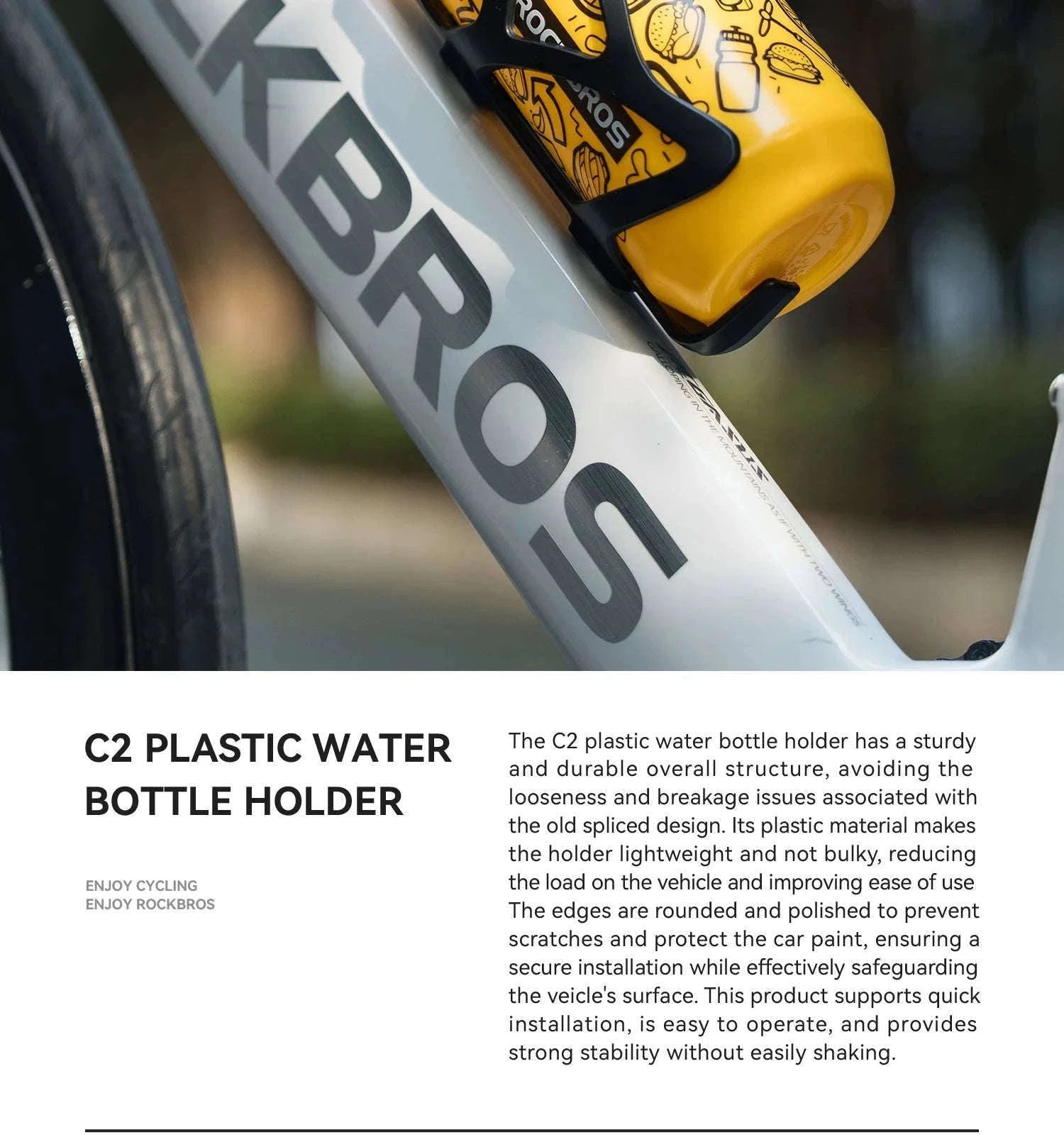Cycling Water Bottle 0.6L with Bike Cage for Easy Hydration-310050-C