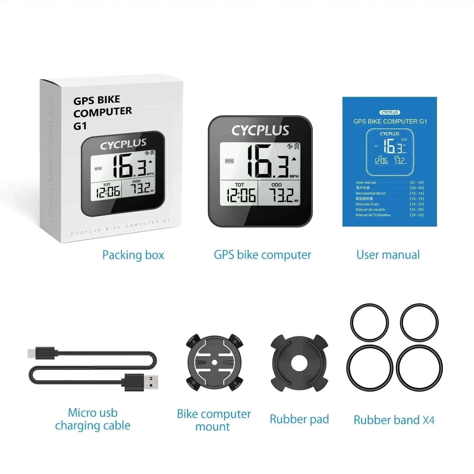 CYCPLUS GPS Bike Computer with IPX6 Waterproof Protection-G1 Z1