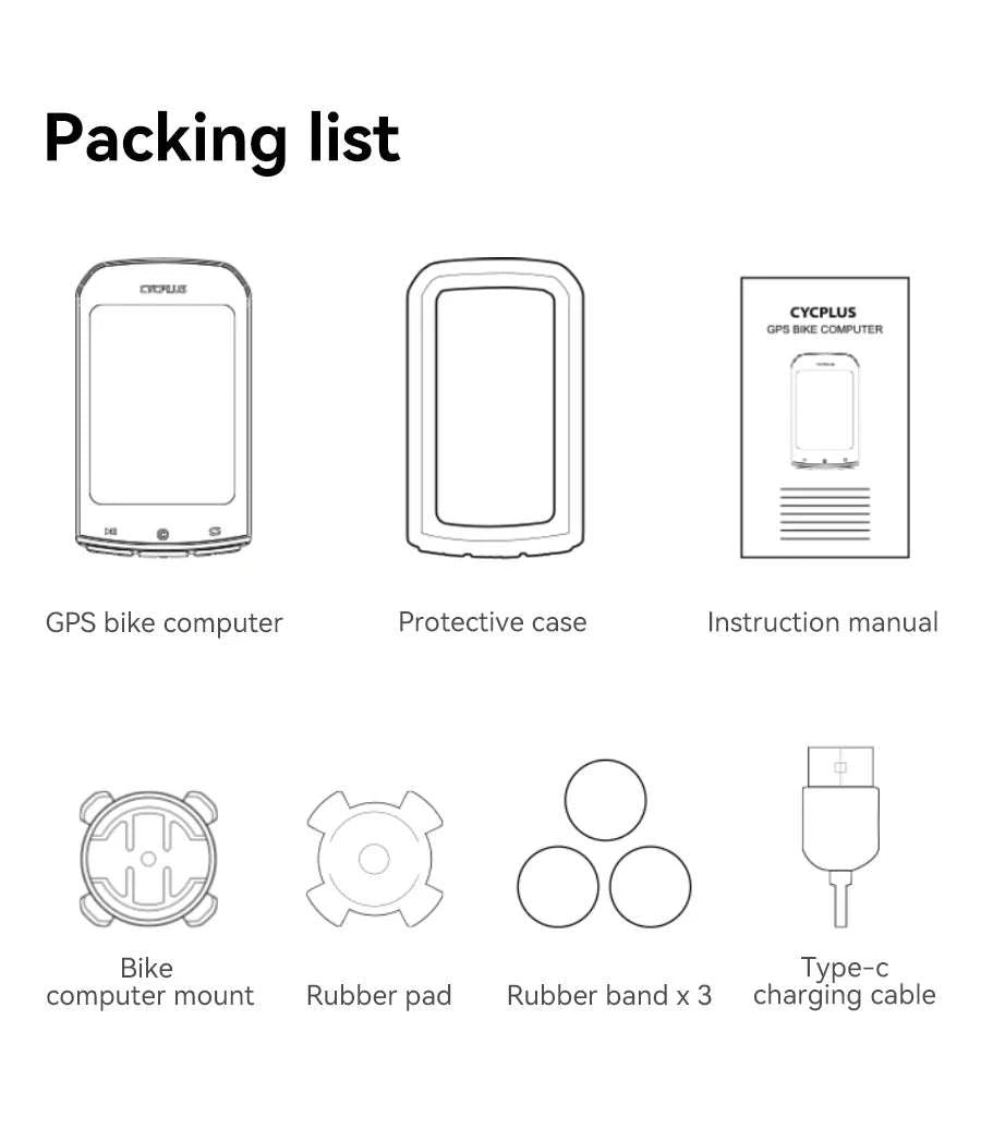 CYCPLUS M1 GPS Bicycle Computer with Bluetooth and ANT+-M1 C3x2 Z1