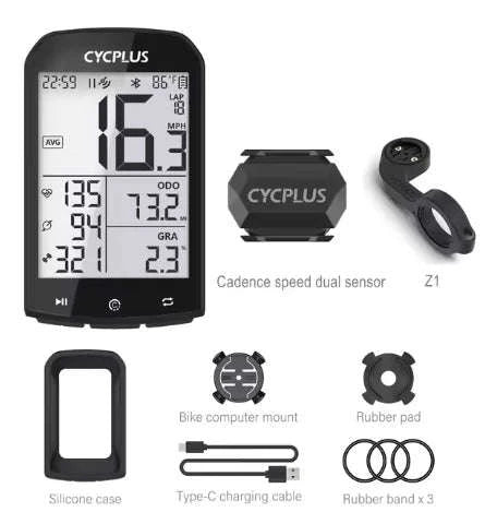CYCPLUS M1 GPS Bicycle Computer with Bluetooth and ANT+-M1 C3x2 Z1