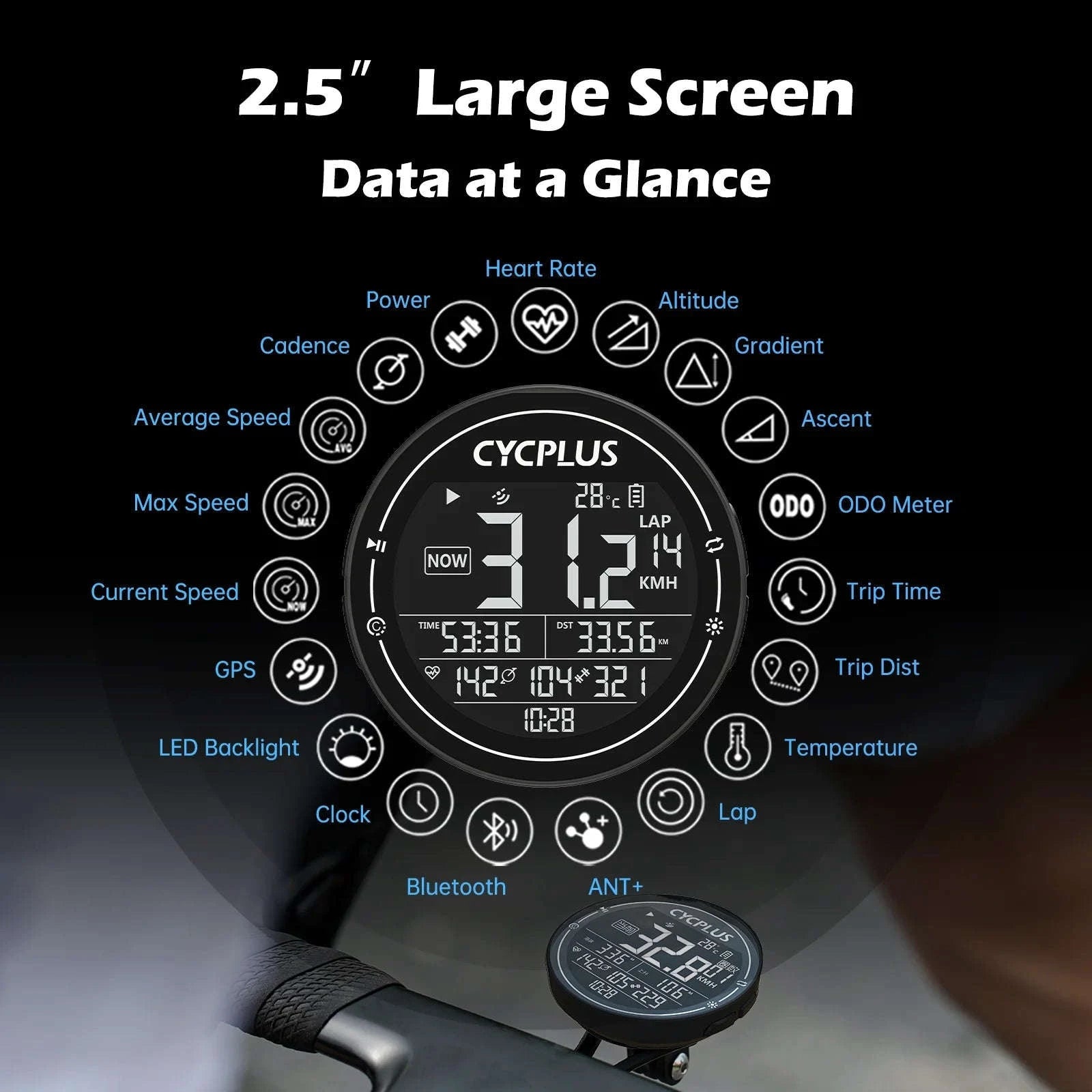 CYCPLUS M2 Wireless GPS Bicycle Computer-CYCPLUS M2