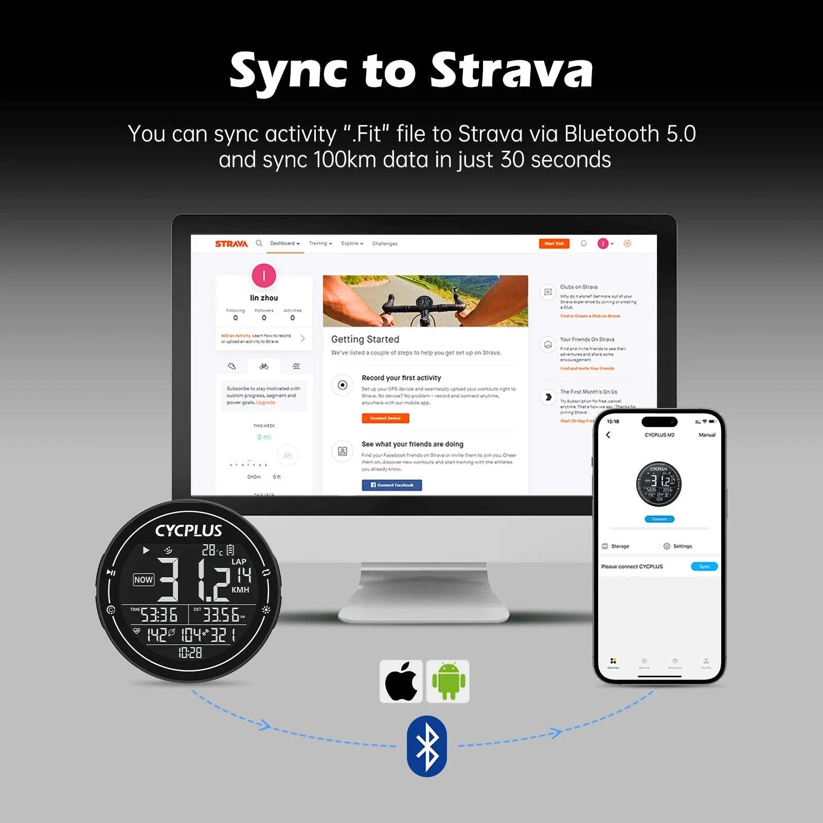 CYCPLUS M2 Wireless GPS Bicycle Computer-CYCPLUS M2