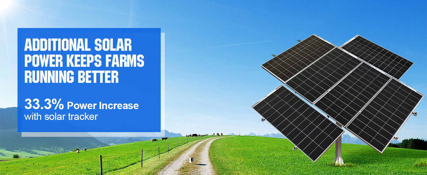 ECO-WORTHY Solar Panel Dual Axis Tracking System (Increase 40% Power) with Tracker Controller for Yard/Farm/Field