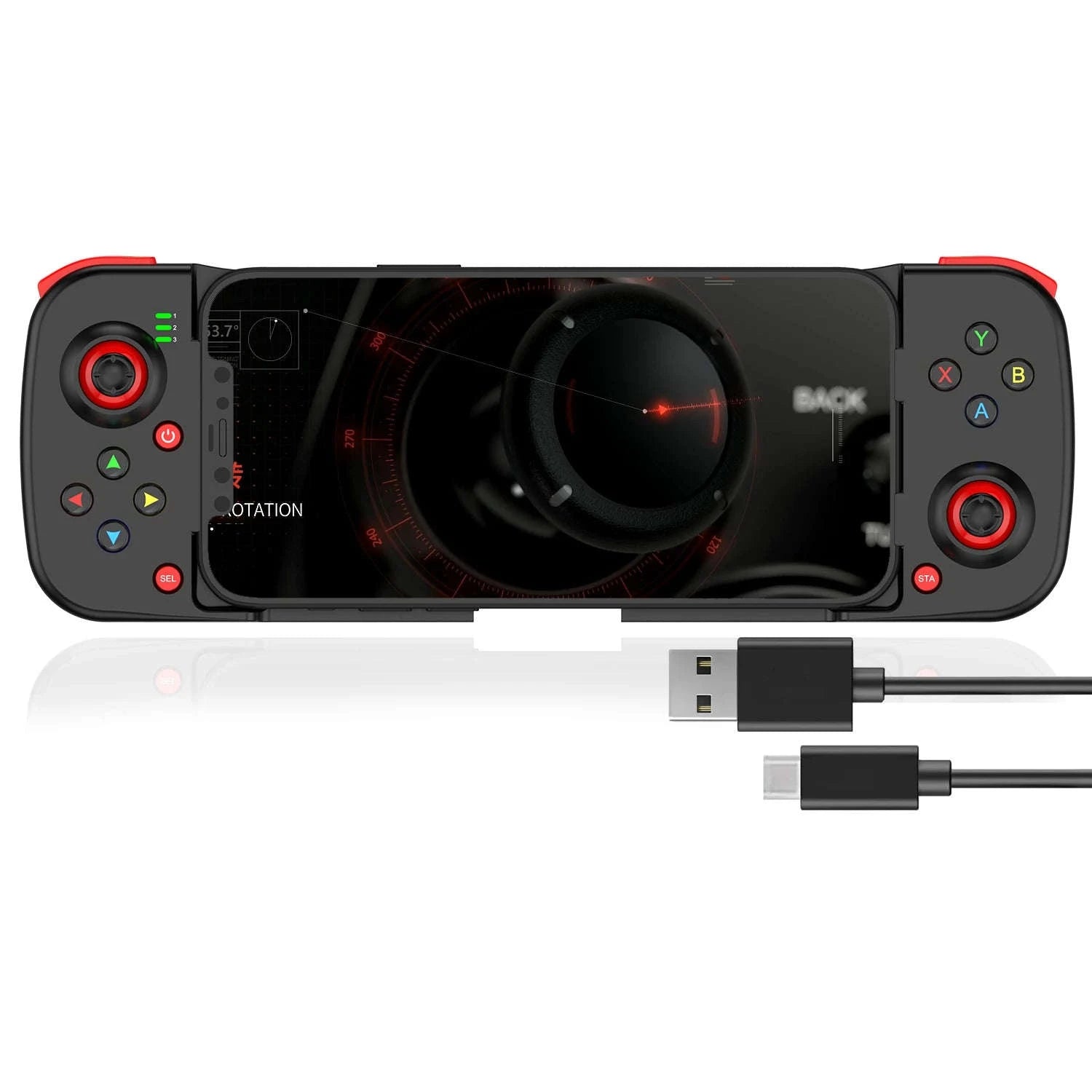 D3 Retractable Wireless Game Controller for Phone, Switch, PS3, PS4, PC-black / United States