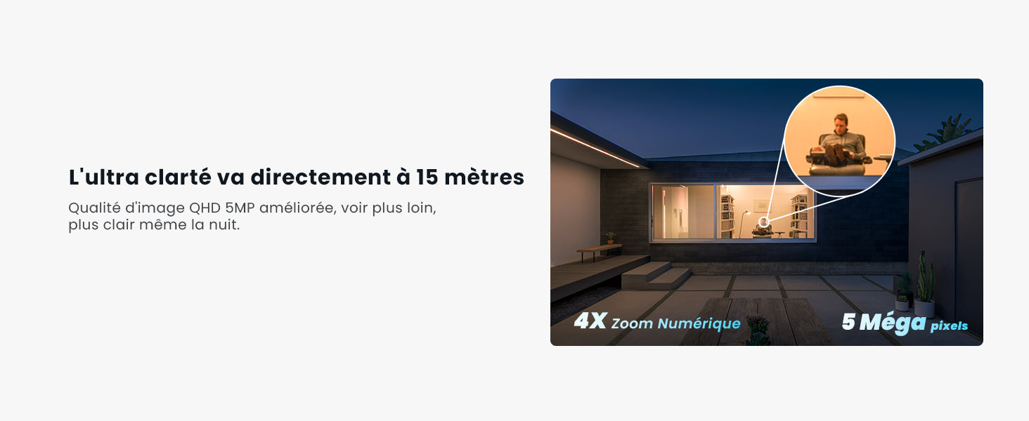 ieGeek 5MP Wireless Outdoor WiFi Surveillance Camera, Solar Camera, 360 Degree Camera, Human PIR Detection, Colour Night Vision