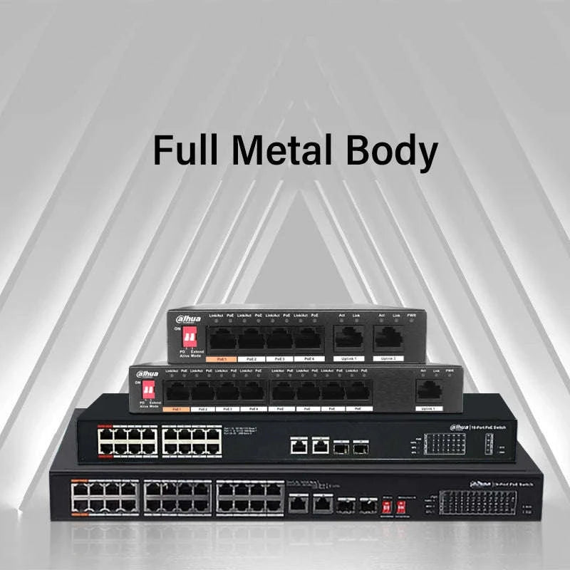 Dahua PoE Switch for IP Cameras and Intercoms-6 Port Max 60W / UK Plug