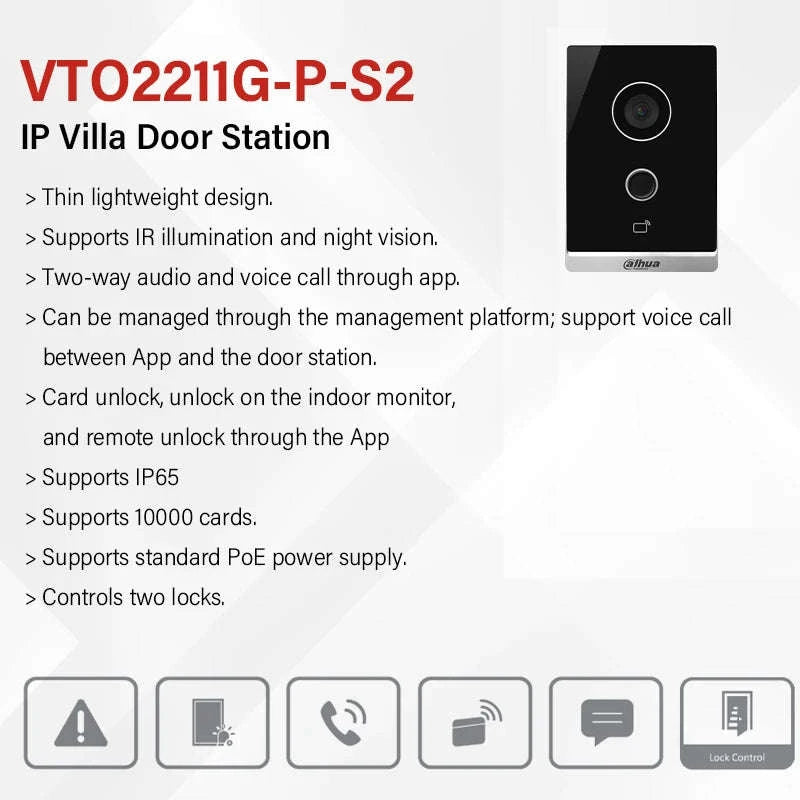 Dahua VTO2211G-P-S2 Video Intercom-VTO PoE Kit