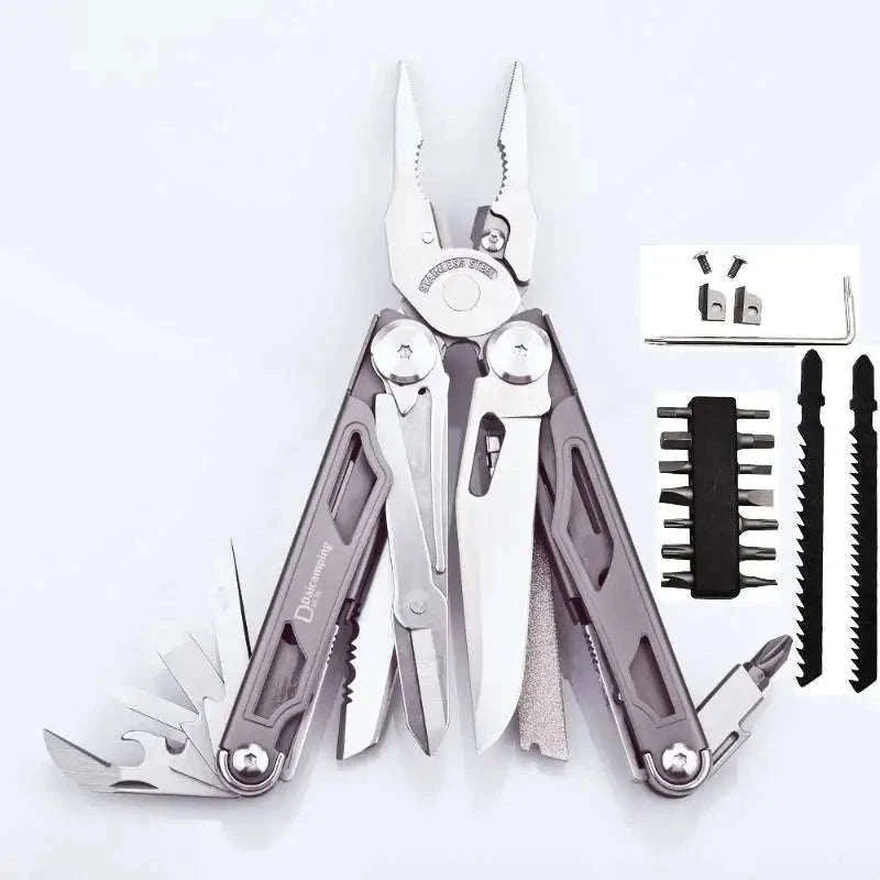 Daicamping DL30 21-in-1 Multitool for Camping and Repairs-DL30 full set silver / spain