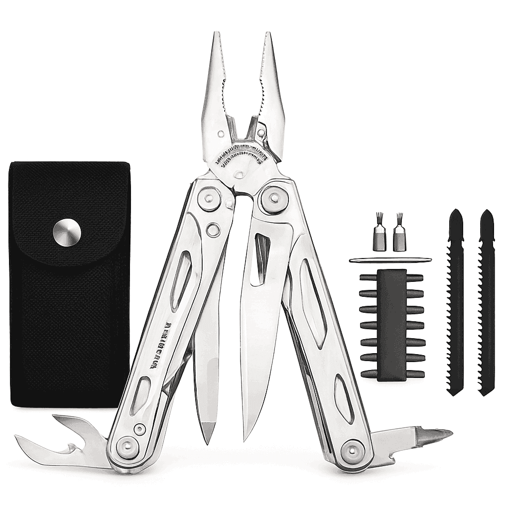 Daicamping DL30 21-in-1 Multitool for Camping and Repairs-DL30 full set silver / spain
