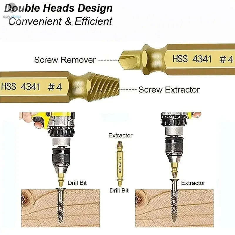 Damaged Screw Extractor Set – High‑Speed Steel Precision Removal Kit-Gold