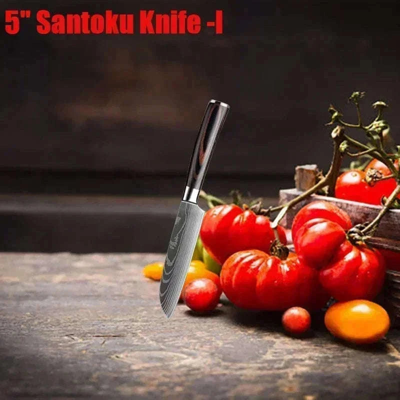 Damascus Kitchen Knife for Precise, Comfortable Daily Prep-5inch santoku knife