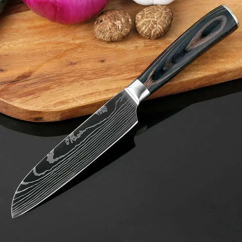 Damascus Kitchen Knife for Precise, Comfortable Daily Prep-5inch santoku knife