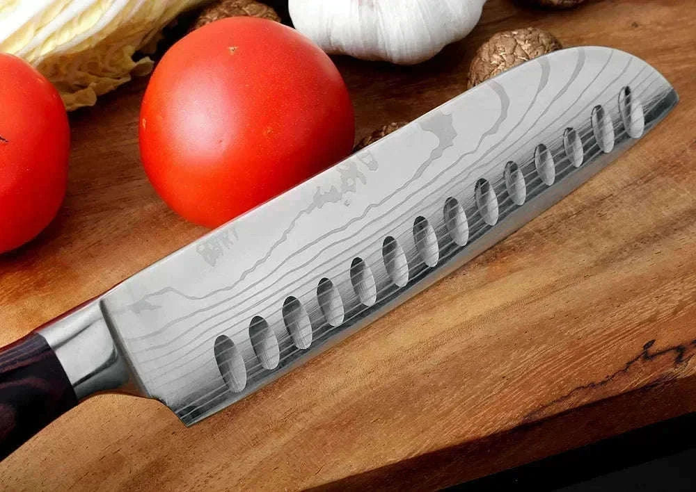 Damascus Kitchen Knife for Precise, Comfortable Daily Prep-5inch santoku knife