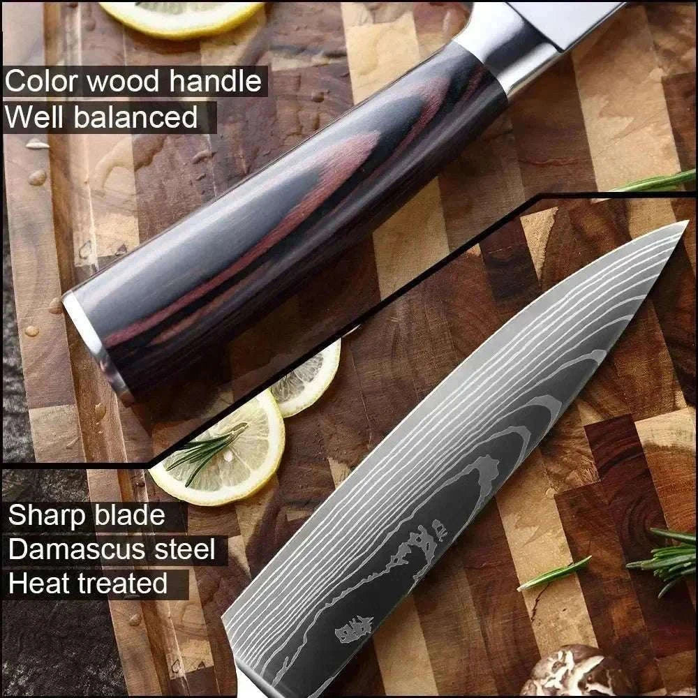 Damascus Kitchen Knife for Precise, Comfortable Daily Prep-5inch santoku knife
