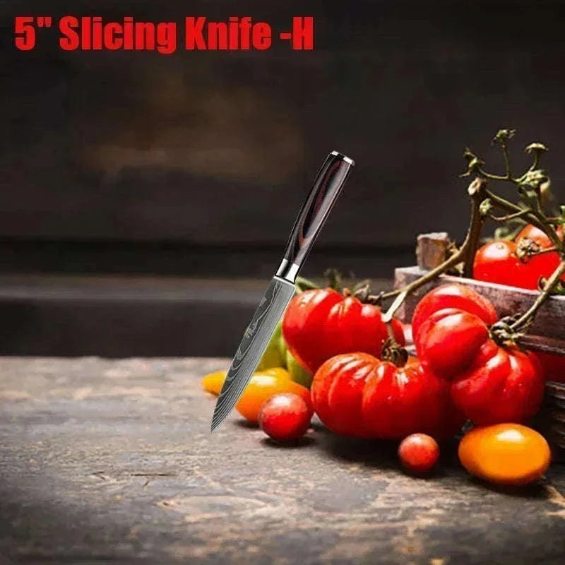 Damascus Kitchen Knife for Precise, Comfortable Daily Prep-5inch santoku knife